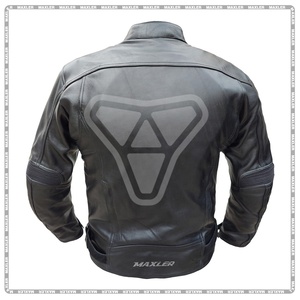 Chaqueta de Motociclista Estilo Slim Fit para Hombre en Cuero Genuino Negro con Bolsillos con Cremallera, Abrigo Informal, Suministro ODM - Product Image 4