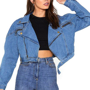 Chaqueta Vaquera Lavada de Primera Calidad para Mujer, Otoño 2025, Chaqueta Personalizada Resistente al Viento para Estudiantes Universitarias, Teñida Lisa con Estilo - Product Image 5