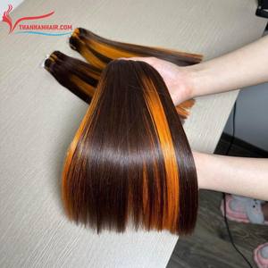 Meilleur combo faire des extensions de cheveux de perruque couleur chaude os brun cheveux nigérians droits coiffures Lagos cheveux bruts trame de machine - Product Image 3