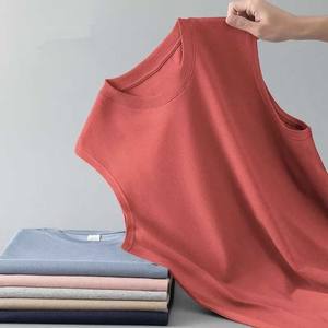 OEM logotipo personalizado serigrafía hilo teñido Color sólido Casual playa chaleco verano fino transpirable Slim Fit camiseta deportes hombres - Product Image 5