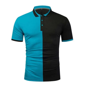 เสื้อโปโลแขนสั้นระบายอากาศได้ดีสำหรับผู้ชายเสื้อยืดคอปกผ้าฝ้ายสี - Product Image 1