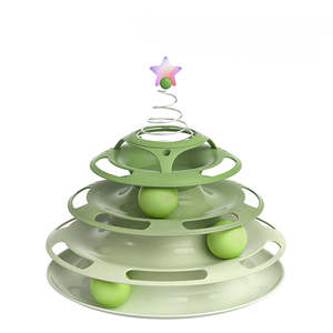 Hot 4-Layer Modern Fun <b>Play</b> Tower Cat Turntable with Star <b>Tunnel</b> Toys Eco-Friendly Plastic Interactive Training Cat Toy - Product Image 2
