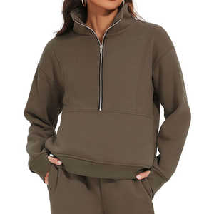 Nouveau design de survêtements d'hiver en coton polaire personnalisés coupe ajustée survêtement respirant avec impression de logo personnalisé pour femmes - Product Image 6