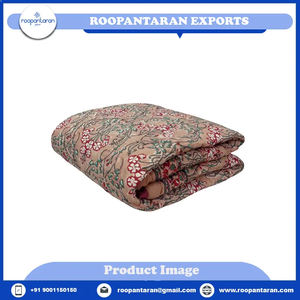 Direct Manufacturer's Latest Stylised Handmade Hand Block Printed Soft Baby <b>Quilt</b> Raat Ki Rani Gud Toddler <b>Quilt</b> Polyester Sale - Product Image 2