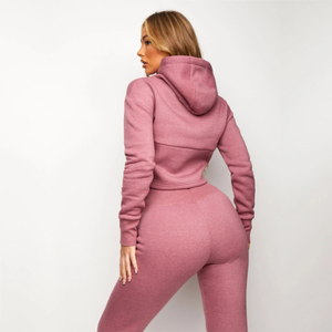 Ensemble de survêtement écologique à séchage rapide 100% coton avec logo personnalisé pour femmes - Product Image 3