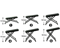 Repose-pieds pliable pour guitare à 6 niveaux de réglage en hauteur, support métallique antidérapant, pédale de placement pour instrument de musique
