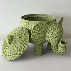 Cestas de mimbre sostenibles, las más vendidas, contenedores de almacenamiento para bebés, cestas con forma de animales. - Product Image 2