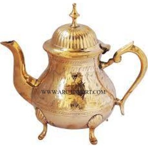 Vaisselle de table en laiton massif poli doré Décoration intérieure classique Accessoires de cuisine Serveur de thé et de café Pot et bouilloire - Product Image 3