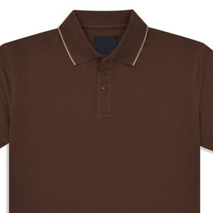 Customizable <b>Men's</b> High-End 100% Cotton for Polo <b>Shirt</b> Eco-Friendly Solid Pattern Fabric <b>Brown</b> Plain Pique Design Sizes XL 5XL - Product Image 2