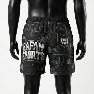 กางเกงขาสั้นชายหาดชาย พรีเมียม 140 GSM ผ้าโพลีเอสเตอร์ไมโครไฟเบอร์ แห้งเร็ว สีดำ เทา ขาว พิมพ์ลายแบบซับลิเมชั่น โลโก้สั่งทำได้ - Product Image 3