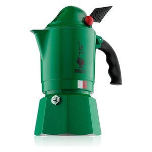 MOKA ALPINA เครื่องชงกาแฟอลูมิเนียมและพลาสติกสไตล์อิตาลี 3 ถ้วย แบบพกพาและมีสต็อก 0002762MR สำหรับการเดินทาง สีเขียว - Product Image 1