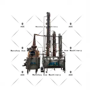 Ace Especialmente Ron Distillery Destilación de Ron Tres ollas de cobre Calentamiento de vapor C Para Ron