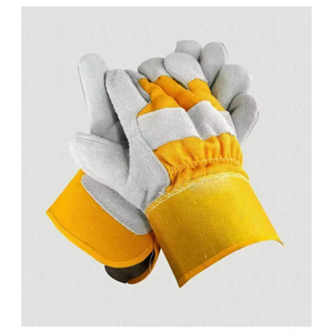 Guantes de trabajo de seguridad de alta calidad Guantes de seguridad de trabajo de cuero dividido de vaca de doble palma para guantes de aparejo resistentes - Product Image 5