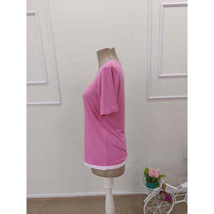 Blusa de Viscosa de Manga Corta y Cuello Redondo para Mujer, Corte Regular, Estilo Casual Básico para Uso Diario, Modelo 32560 - Product Image 6