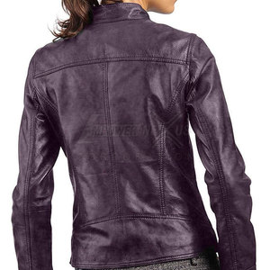 Chaqueta de cuero para mujer, chaqueta de cuero de color sólido para mujer, chaqueta de cuero de diseño personalizado - Product Image 5