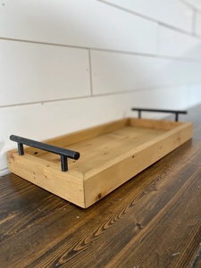 Plateau de rangement et de service rectangulaire avec bords surélevés, poignées latérales robustes, design élégant, idéal pour la cuisine, la table basse - Product Image 5