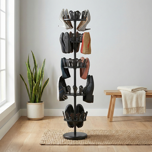 Superoferta Estante al por Mayor de Fabricante en Taiwán para Almacenamiento del Hogar Zapatero Giratorio de Metal de 5 Niveles para Ensamblar - Product Image 6