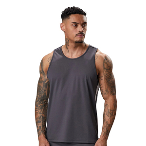 Summer O-neck Gym Stringer Tops Men Mesh Clothing Bodybuilding Sleeveless Shirt Fitness Vest Quick-dry Singlets Workout Stringer - Product Image 1