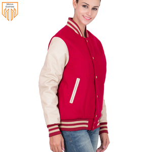 Chaquetas Varsity Impermeables, Transpirables y Cortavientos Más Vendidas para Mujer, MEGA EMPIRE, Personalizables, Estilo Urbano, Manga de Cuero, Lana - Product Image 3
