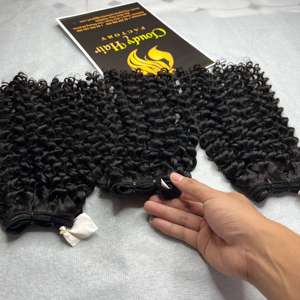 Extensiones de Cabello Humano Virgen con Cutícula Alineada, Estilo Rizado Euroasiático, No Remy, Doble Trama a Máquina, Precio Económico - Product Image 4