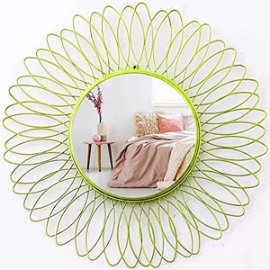 Miroir mural élégant avec cadre géométrique de couleur verte, décoration moderne, accessoires pour la maison, bassin, visionneuse d'images - Product Image 2