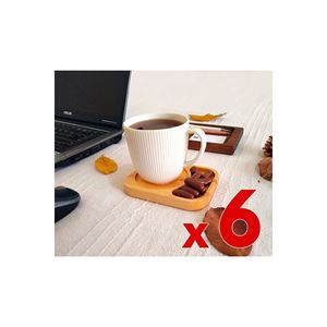 Sottobicchieri tazza di legno 6 pezzi (pino) - Product Image 1