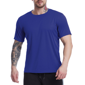 Camiseta ajustada para gimnasio personalizada para hombre, algodón orgánico, diseño impreso artificial para correr y hacer deporte - Product Image 4