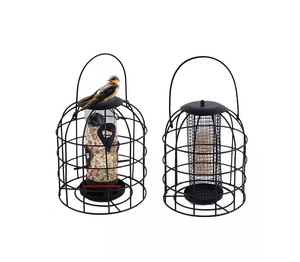 Mangeoire à oiseaux de luxe en bois naturel fabriqué à la main à montage sur poteau grande mangeoire à oiseaux mangeoire à oiseaux en métal - Product Image 2