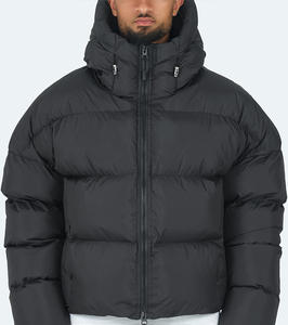 Blouson matelassé en toile pour homme, léger, chaud, respirant, avec doublure en bambou, tailles et couleurs personnalisables, logo frontal pour les détaillants - Product Image 2