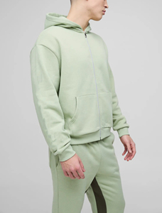 Survêtement pour hommes 100% coton de haute qualité logo brodé personnalisé poids lourd 500GSM confortable homme survêtement hip hop - Product Image 5