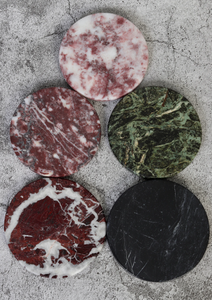 Dessous de verre en pierre de marbre naturel élégant fabriqué à la main de qualité supérieure rond noir tapis de boisson et tampons pour café thé et vin - Product Image 4