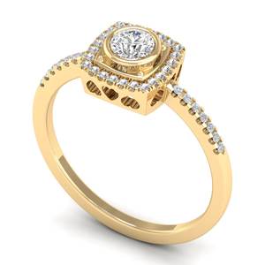 Reyes ขายส่งแหวนเพชรโมอิส0.42Ct เจียระไนทรงกลมสำหรับผู้หญิงของแท้925เงินสเตอร์ลิงเครื่องประดับของขวัญสำหรับการหมั้น - Product Image 2