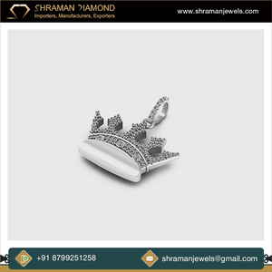 Beau Design Bijoux De Mode Cadeau De Noël 1.119 CTS Hommes Personnalisé 925 Couronne En Argent Glacé Naturel Diamant Pendentif Fabricant - Product Image 3