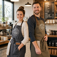 Tablier de café personnalisé AT PACK avec logo, tablier de travail pour barista de café, uniforme pour personnel de restaurant, vente en gros