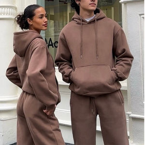 Conjunto de Sudadera con Capucha Unisex de Felpa de Algodón Tejido Vintage para Invierno, con Bordado - Product Image 2