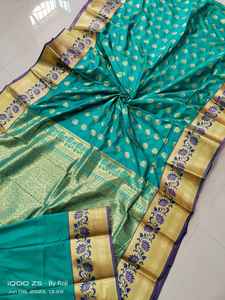 Style moderne de mariage, fiançailles, vêtements de fête, styliste Durga Puja spécial Katan Banarasi mysoro soie Saree femmes à la mode - Product Image 2