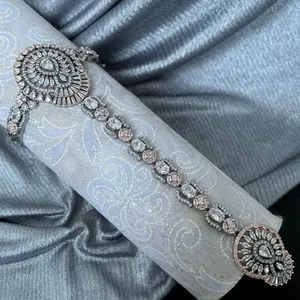 Стильный дизайн Грушевый браслет с цепью кольцо на палец браслет Hatful Американский бриллиант CZ камень Регулируемый замок hatful для женщин