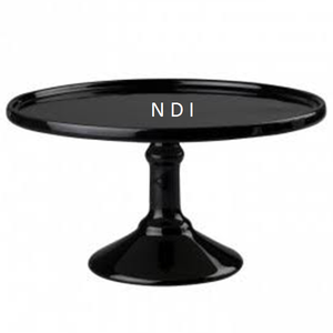 Support de gâteau arrondi en métal pour la célébration de fête d'anniversaire support de gâteau de finition enduit de poudre noire brillante - Product Image 1