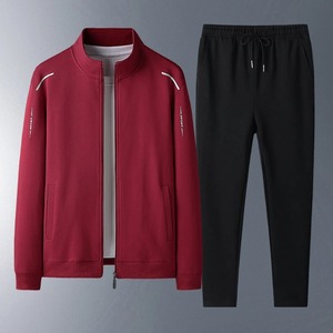 Trajes de chándal para hombre Otoño a prueba de viento Cuello alto Cremallera completa Traje de sudor Casual Confort Jogging Traje deportivo - Product Image 5