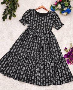 Beautiful Soft Cotton Maxi Made With Beautiful <b>Blend</b> of Azrakh Print - Product Image 1