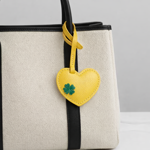 พวงกุญแจรูปหัวใจหนังวีแกน ดีไซน์น่ารักหรูหรา ทำมือ สั่งทำโลโก้ได้ - Product Image 2