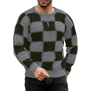 Suéteres de Hombre Última Moda 2025, Cuello Redondo Informal, Texturizado, Manga Larga, Bloques de Color, Estilo Vintage, Jersey de Punto, Prendas de Moda - Product Image 1