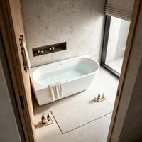Baignoire autoportante ovale en acrylique pur de haute qualité Raison, moderne, certifiée CUPC CE, pour hôtel, villa, salle de bain