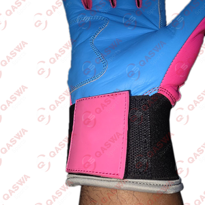 Guantes de bateo de béisbol de color amarillo y azul bebé con correa larga Guantes de bateo de béisbol ligeros ajustables de cuero Premium - Product Image 5
