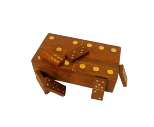 Jeu de dominos en bois pour enfants et adultes, fabriqué en MDF de bonne qualité à bas prix, avec des éléments de design antique - Product Image 1