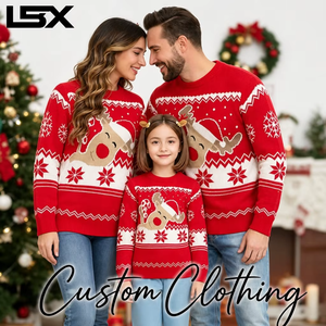 Sweat à capuche familial Noël 2026 100 % coton imprimé anime, tricoté confortable pour l'hiver - Product Image 1