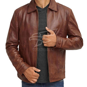 Veste en cuir design personnalisé Veste d'hiver pour hommes de couleur unie Streetwear Offre Spéciale Veste en cuir pour hommes à prix raisonnable - Product Image 1
