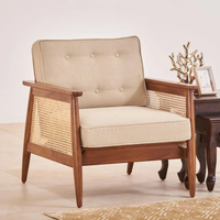 Cane Connection - Mobilier de siège pliable en bois massif, moderne, artisanal, élégant et confortable pour appartement, chambre et hôtel