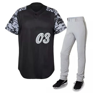 Uniformes de Béisbol Transpirables de Bajo Pedido Mínimo, Conjuntos Deportivos Personalizados para Adultos, Ajuste Cómodo, Uniformes de Softbol con Botones - Product Image 1