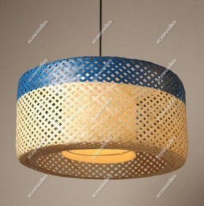 Venta al por mayor Sala de estar Lámpara colgante de ratán Decoración Mesitas de noche Mimbre Tejido Techo colgante Lámpara colgante de ratán de Bambú - Product Image 6